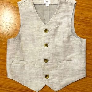 Janie & Jack Linen Greige Vest Special Occasion Vest size 5